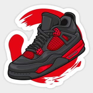 AJ 4 Retro Red Thunder Sneaker Sticker